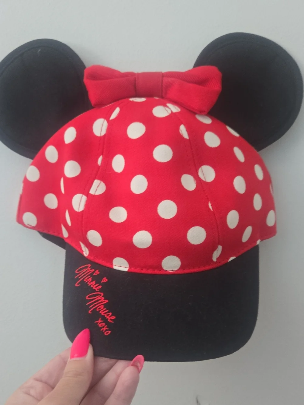 Red Polka Dot Minnie Mouse Kids Hat with Ears